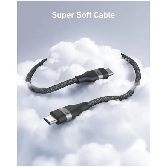 Anker USB-C to USB-C Cable (0.9m Upcycled-Braided) Zwart