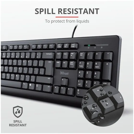Trust Primo Bedraad toetsenbord Zwart