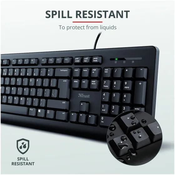 Trust Primo Bedraad toetsenbord Zwart