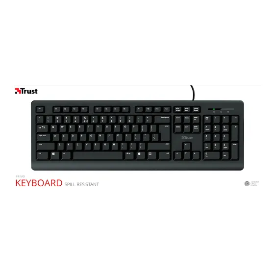 Trust Primo Bedraad toetsenbord Zwart