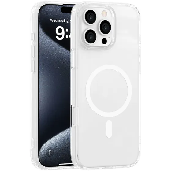 Just in Case Soft TPU Case MagSafe voor Apple iPhone 16 Pro Max Transparant