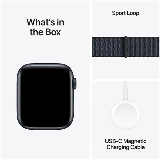 Apple Watch SE GPS + Cellular 44mm Aluminium Case met Ink Sport Loop Middernacht