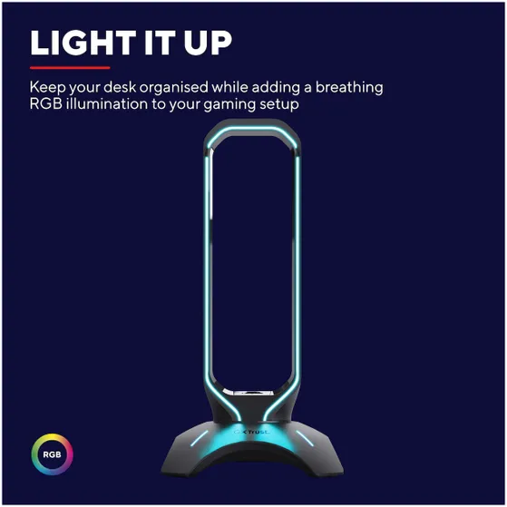 Trust GXT265 CINTAR RGB HEADSET STAND Zwart