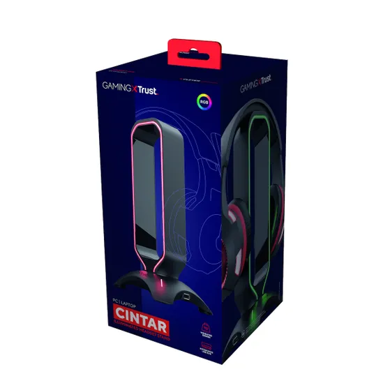 Trust GXT265 CINTAR RGB HEADSET STAND Zwart
