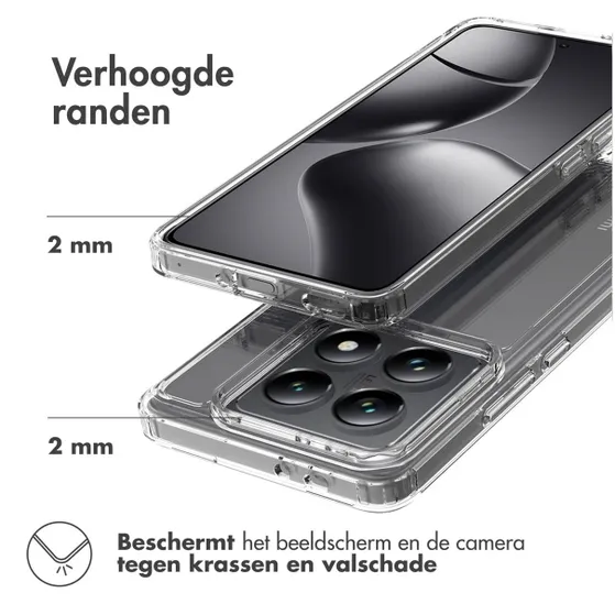 Accezz Xtreme Impact Backcover voor Xiaomi 14T Pro Transparant
