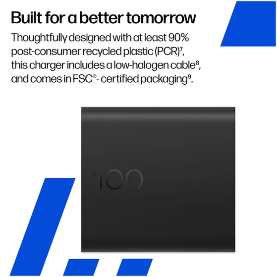 HP 100W GaN Wall Charger oplader Zwart