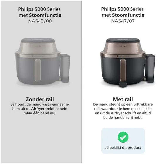 Philips 5000-serie met stoomfunctie - NA547/07 Zwart
