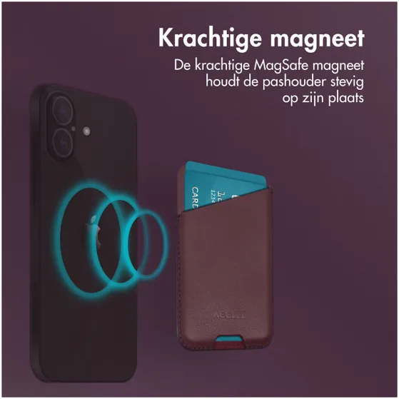 Accezz Accezz Leather Cardholder MagSafe - Kaarthouder met MagSafe - Heath Purple Paars