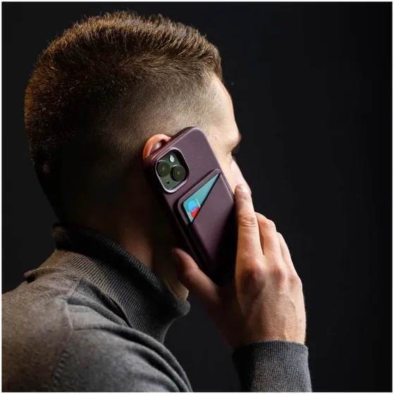 Accezz Accezz Leather Cardholder MagSafe - Kaarthouder met MagSafe - Heath Purple Paars