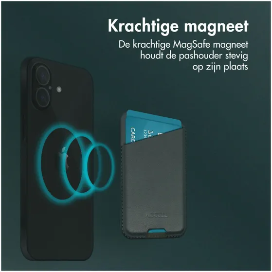 Accezz Accezz Leather Cardholder MagSafe - Kaarthouder met MagSafe - Cedar Green Donkergroen