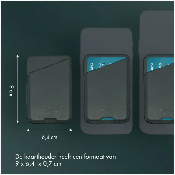 Accezz Accezz Leather Cardholder MagSafe - Kaarthouder met MagSafe - Cedar Green Donkergroen