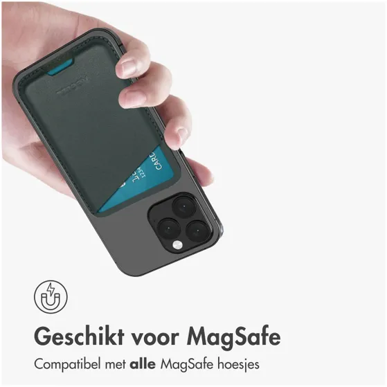 Accezz Accezz Leather Cardholder MagSafe - Kaarthouder met MagSafe - Cedar Green Donkergroen