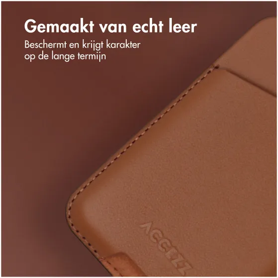 Accezz Accezz Leather Cardholder MagSafe - Kaarthouder met MagSafe - Sienna Brown Bruin