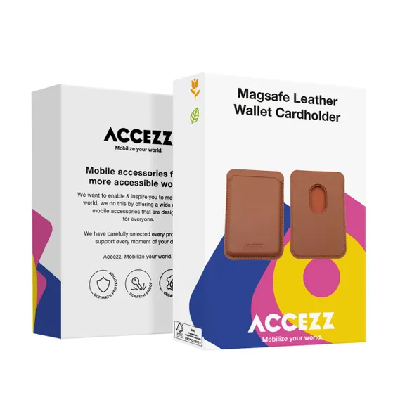 Accezz Accezz Leather Cardholder MagSafe - Kaarthouder met MagSafe - Sienna Brown Bruin