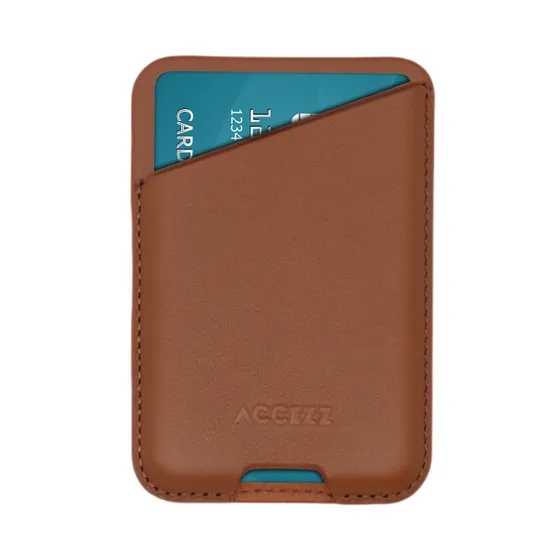 Accezz Accezz Leather Cardholder MagSafe - Kaarthouder met MagSafe - Sienna Brown Bruin