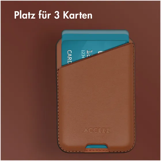Accezz Accezz Leather Cardholder MagSafe - Kaarthouder met MagSafe - Sienna Brown Bruin