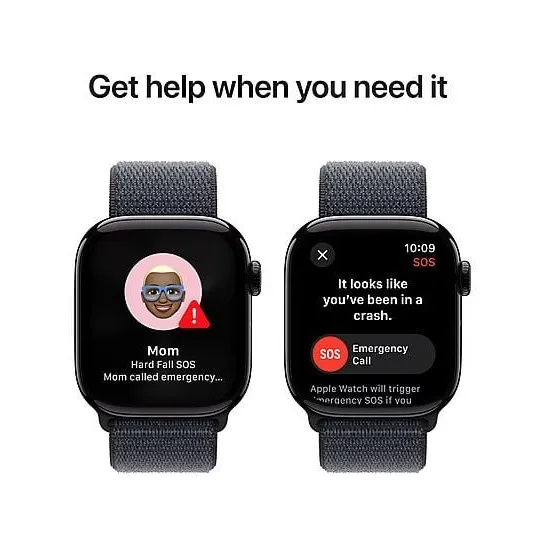 Apple Watch Series 10 GPS + Cellular 42mm Aluminium Case met Ink Sport Loop Zwart