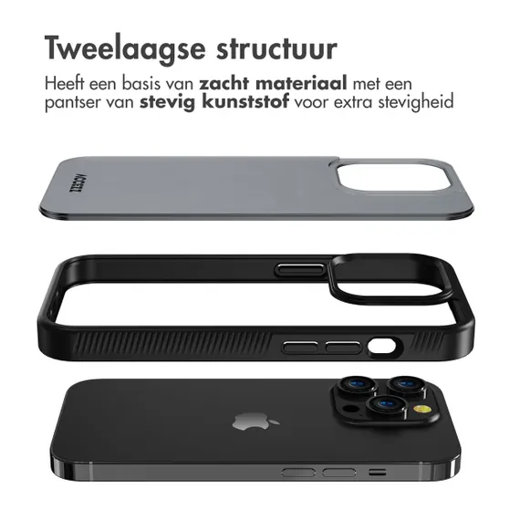 Accezz Rugged Frosted Backcover iPhone 14 Pro Zwart