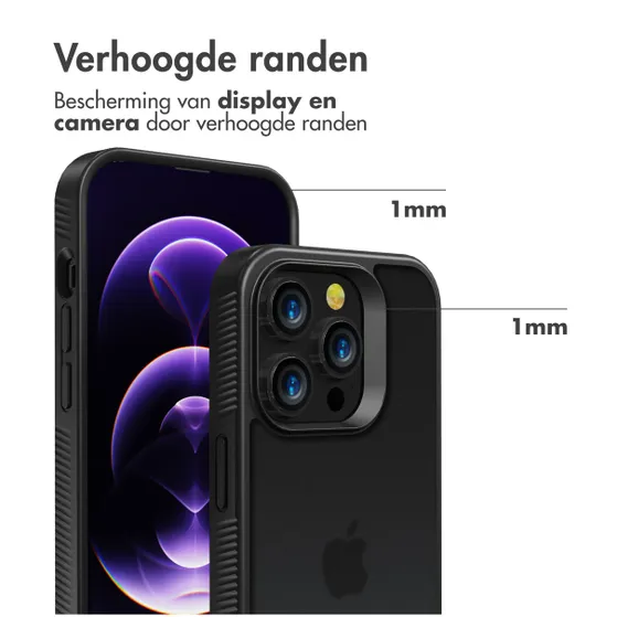 Accezz Rugged Frosted Backcover iPhone 14 Pro Zwart