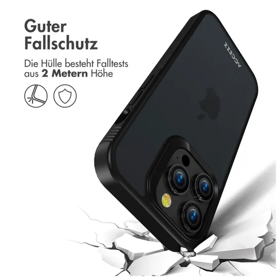 Accezz Rugged Frosted Backcover iPhone 14 Pro Zwart