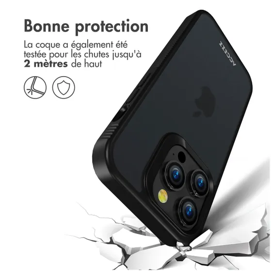 Accezz Rugged Frosted Backcover iPhone 14 Pro Zwart