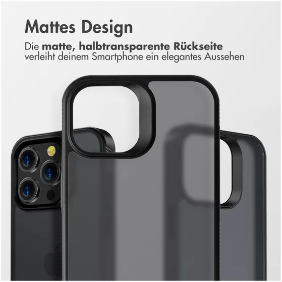 Accezz Rugged Frosted Backcover iPhone 14 Pro Zwart