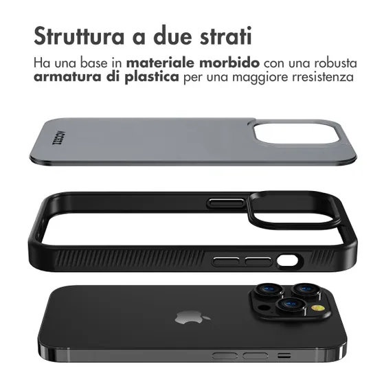 Accezz Rugged Frosted Backcover iPhone 14 Pro Zwart