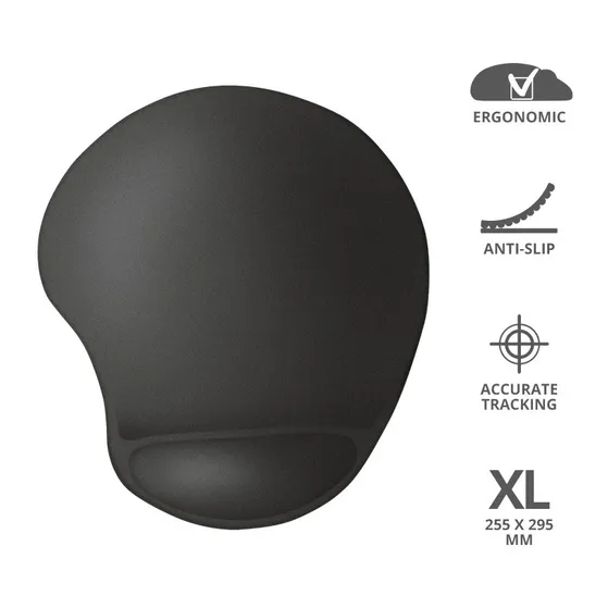 Trust BigFoot XL Mouse Pad with gel pad Zwart