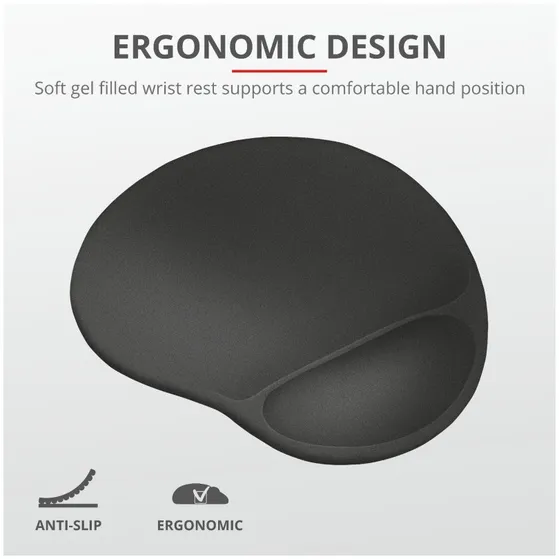 Trust BigFoot XL Mouse Pad with gel pad Zwart