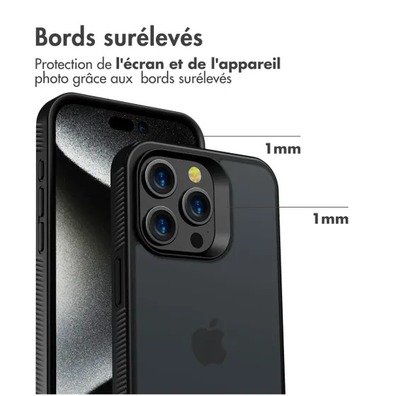 Accezz Rugged Frosted Backcover iPhone 15 Pro Max Zwart
