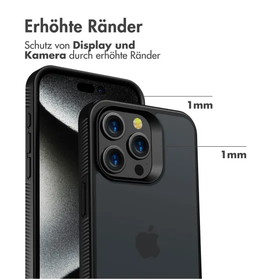 Accezz Rugged Frosted Backcover iPhone 15 Pro Max Zwart