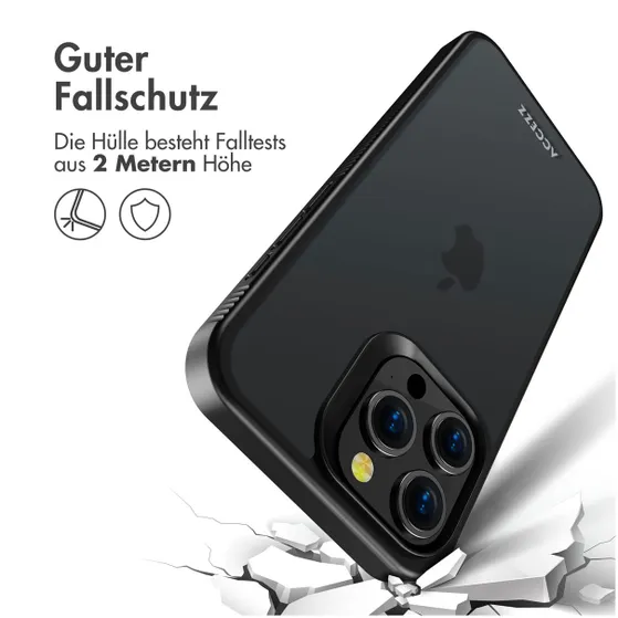 Accezz Rugged Frosted Backcover iPhone 15 Pro Max Zwart