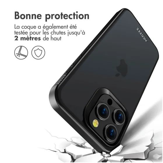 Accezz Rugged Frosted Backcover iPhone 15 Pro Max Zwart
