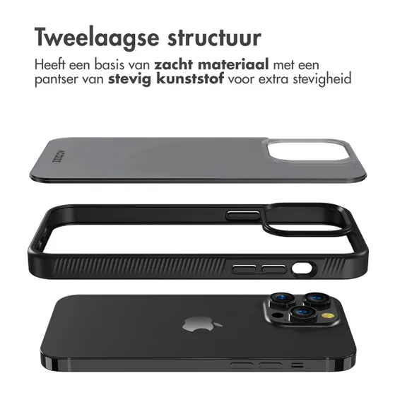 Accezz Rugged Frosted Backcover iPhone 14 Pro Max Zwart