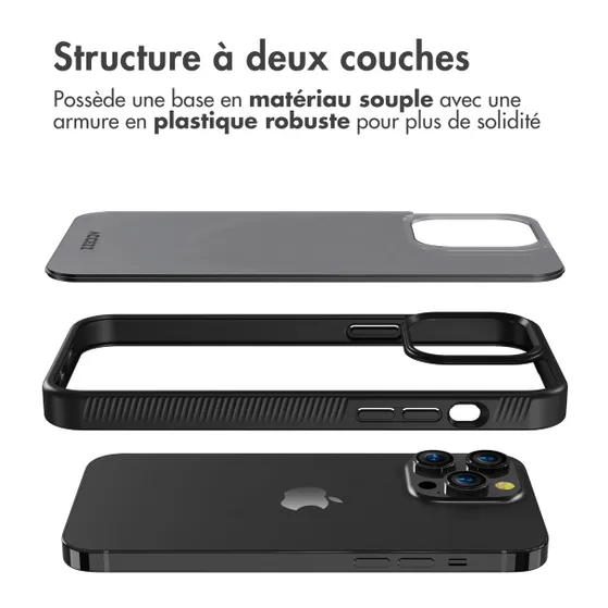 Accezz Rugged Frosted Backcover iPhone 14 Pro Max Zwart