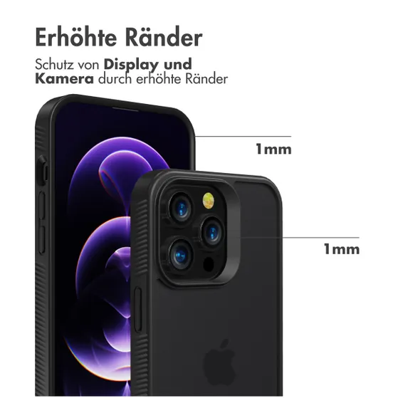 Accezz Rugged Frosted Backcover iPhone 14 Pro Max Zwart