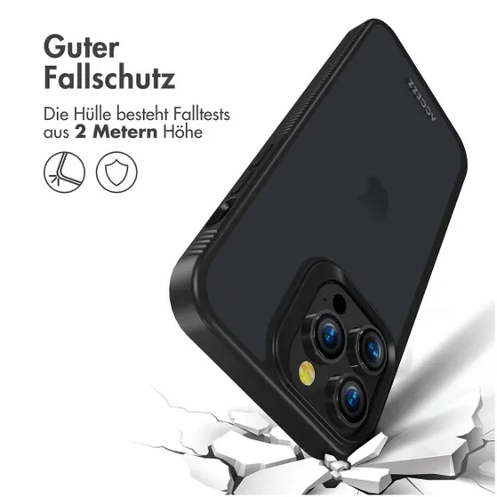 Accezz Rugged Frosted Backcover iPhone 14 Pro Max Zwart