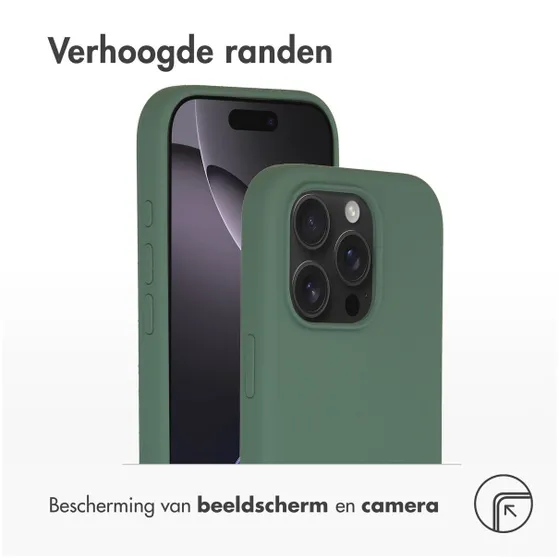 Accezz Liquid Silicone Backcover met MagSafe iPhone 16 Pro Donkergroen