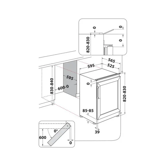 Whirlpool WHWBU60D2B Zwart