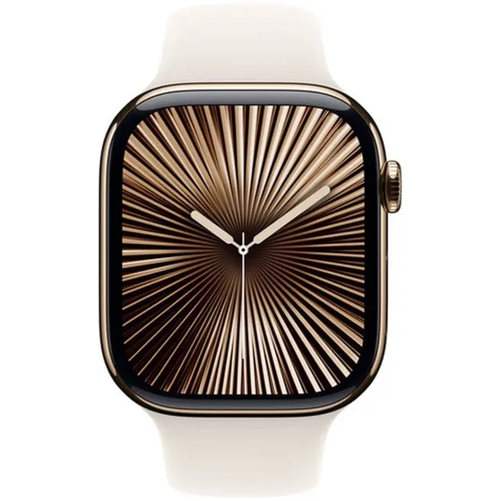 Apple Watch Series 10 GPS + Cellular 42mm Titanium Case met Sport Band - M/L Goud