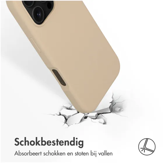 Accezz Liquid Silicone Backcover met MagSafe iPhone 16 Pro Beige