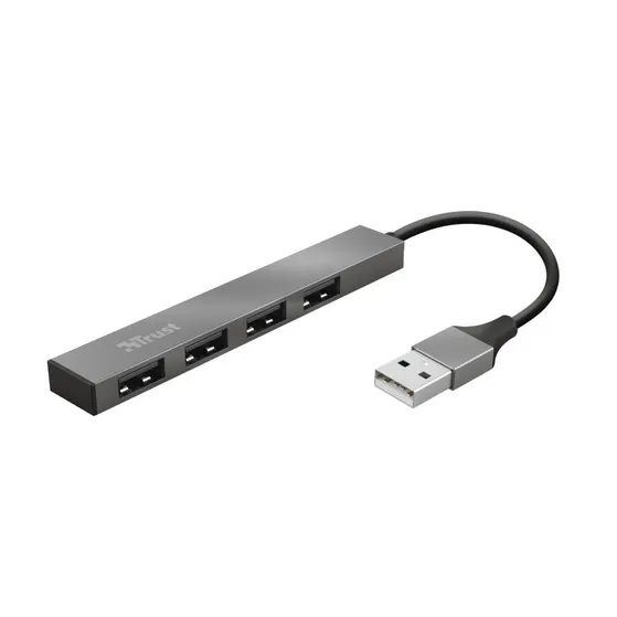Trust Halyx Aluminium 4-Port Mini USB Hub Zilver