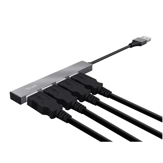 Trust Halyx Aluminium 4-Port Mini USB Hub Zilver
