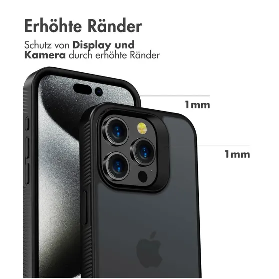 Accezz Rugged Frosted Backcover iPhone 15 Pro Zwart