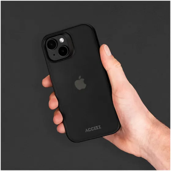 Accezz Rugged Frosted Backcover iPhone 15 Pro Zwart