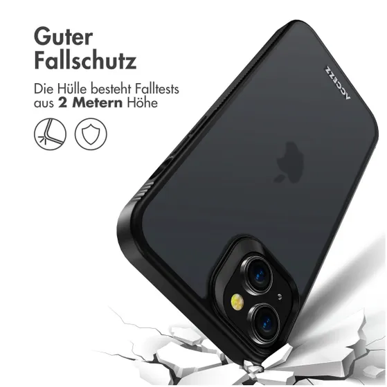 Accezz Rugged Frosted Backcover iPhone 15 Plus Zwart