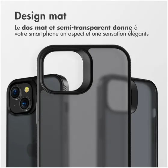 Accezz Rugged Frosted Backcover iPhone 15 Plus Zwart