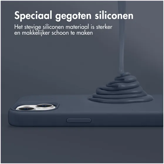 Accezz Liquid Silicone Backcover met MagSafe iPhone 16 Pro Donkerblauw