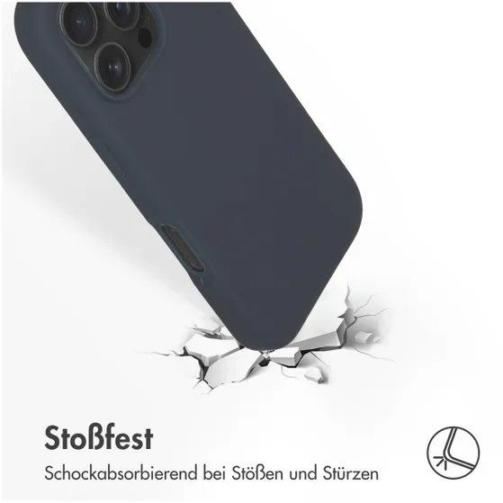 Accezz Liquid Silicone Backcover met MagSafe iPhone 16 Pro Donkerblauw