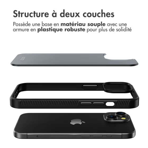 Accezz Rugged Frosted Backcover iPhone 15 Zwart